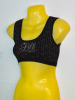 Blouse Heart Pattern Bra with Scoop Neck