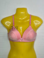 Soft Padded Bra with Floral Embroidery and Bow Accent