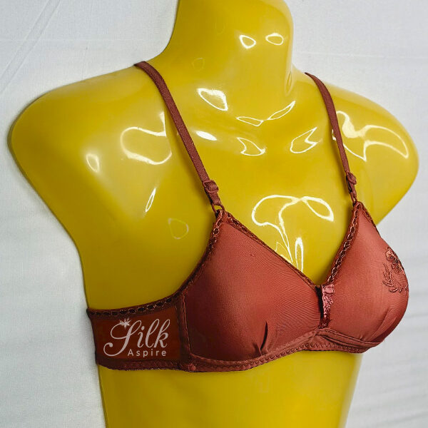 Embroidered Soft Cup Bra with Adjustable Straps