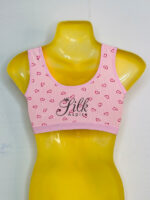 Blouse Heart Pattern Bra with Scoop Neck
