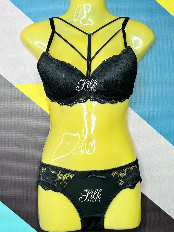 Bridal Size Booster | Double-Padded Strappy Lace Bra and Panty Set