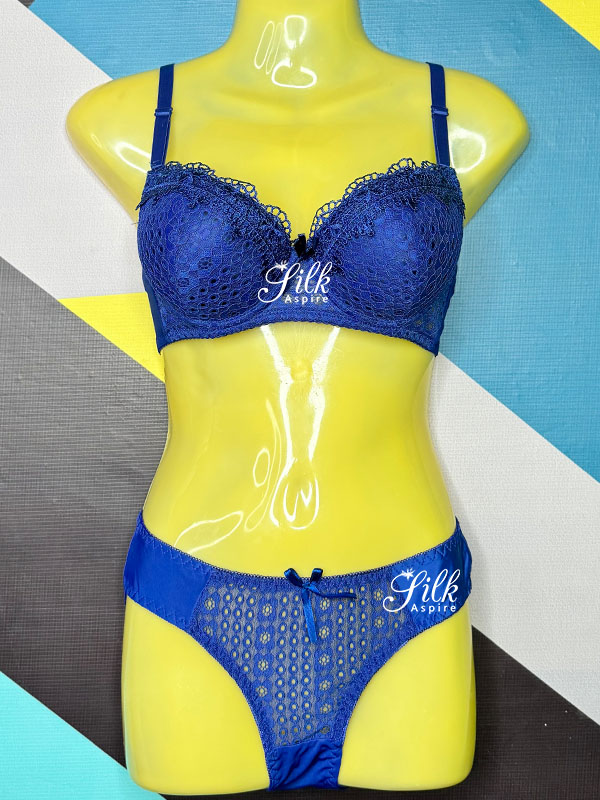 Size Booster | Double Padded | Bridal Set Bra and Panty Color Blue